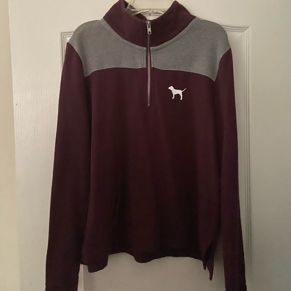 VS Pink Maroon Quarter ZIP